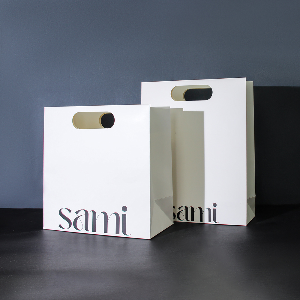 Luxury Packaging Die-cut Handles Custom logo Shopping Clothing Underwear Business Retail Store Paper Gift Bags - Image 2