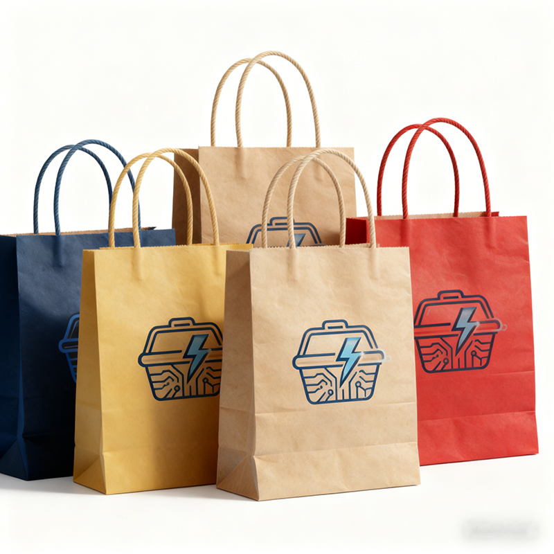 Custom Brown Gift Bolsas De Papel With Your Own Logo Handle Brown Paper Bags for Packaging