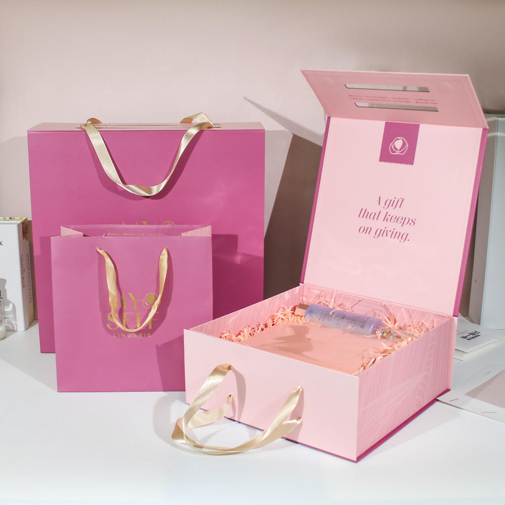 Wholesale Luxury Bespoke Custom Logo Rigid Cardboard Magnetic Paper Gift Folding Boxes With Ribbon Closure for Wedding Dress - Image 2